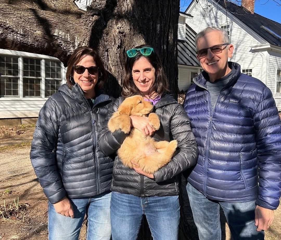 Golden retriever with children